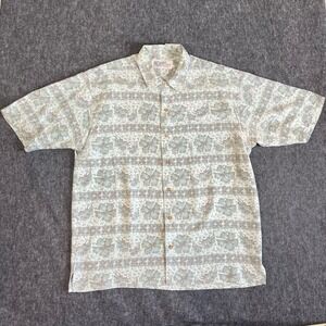 Vintage New York Sportswear Exchange Men XL 100% Silk Hawaiian Button Down Shirt
